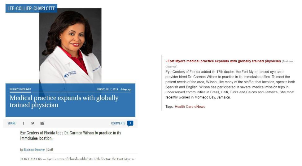 Two News Publications Recognize Dr. Wilson!