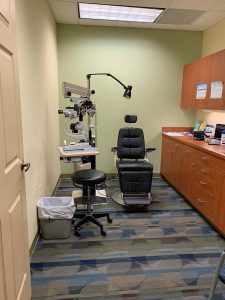Eye exam chair in Lehigh office